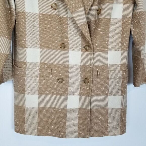 Escada by Margaretha Ley Wool Plaid Coat  Sz 38 US 6 Double Breasted Designer - Picture 3 of 7